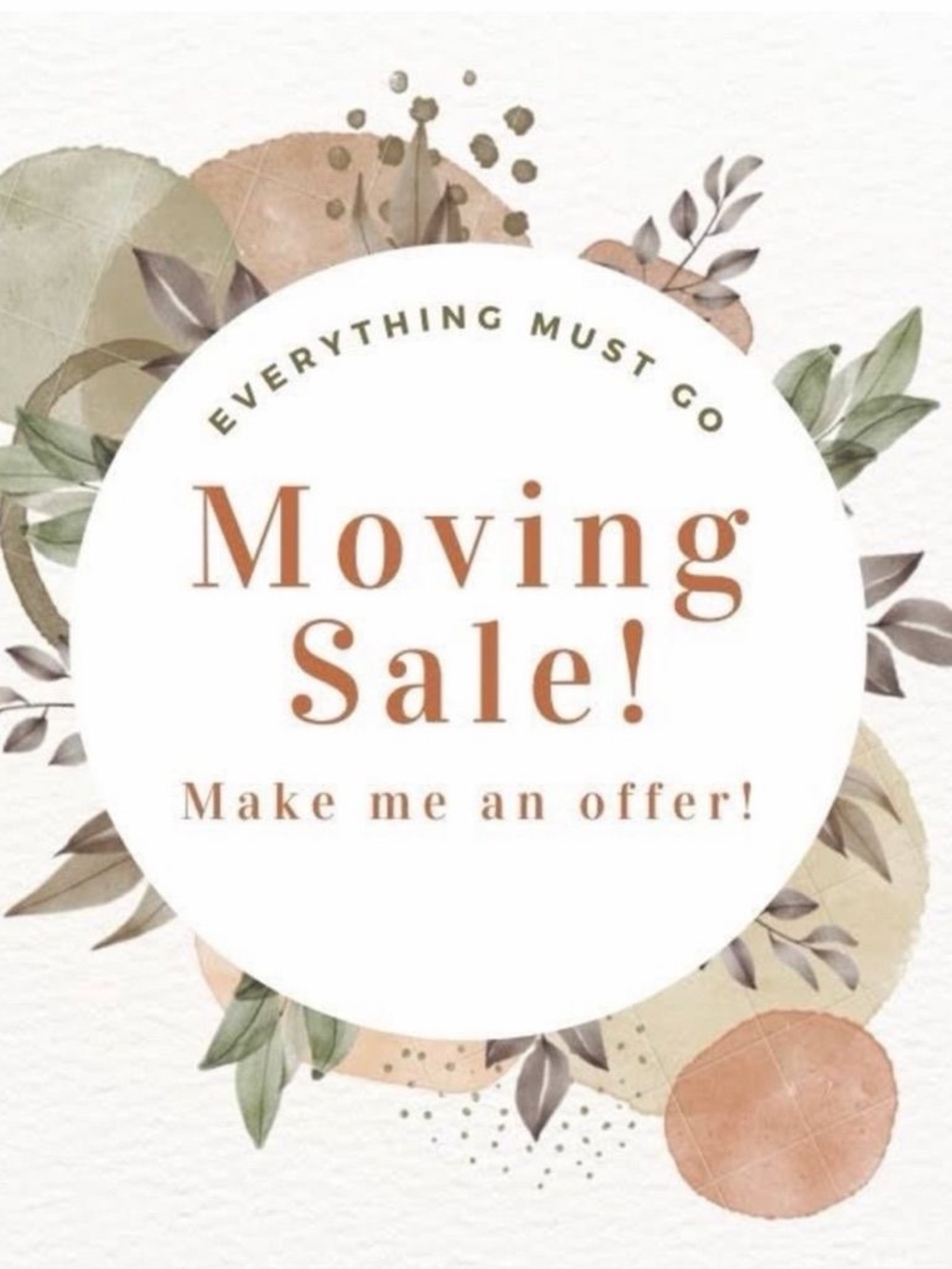 Moving Sale make an offer